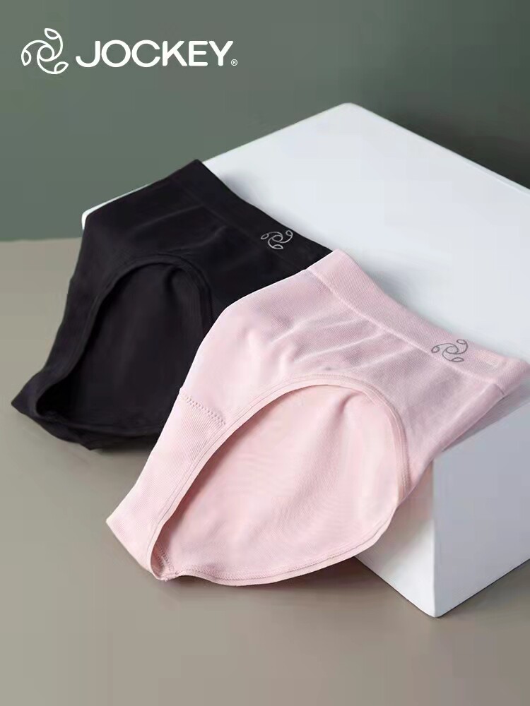 JOCKEY国际品牌正品内裤女薄款裤衩纯棉档底性感中腰三角裤2条装