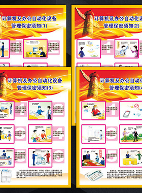 计算机及办公自动化设备管理安全保密须知挂图宣传画套图NAH32