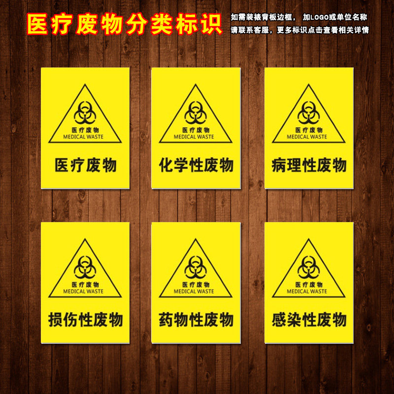 医疗垃圾分类废物病理损伤性化学性药物性感染性标志标识牌tmp28