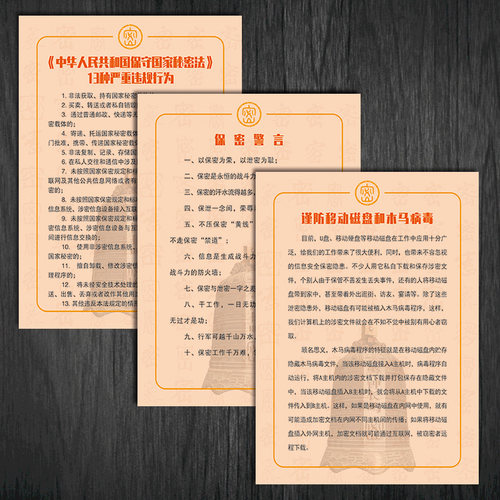 保密法挂图制度牌展板宣传画