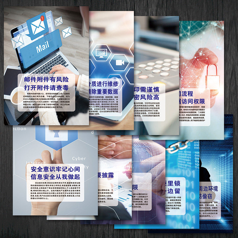 企业保密安全宣传画标语海报挂图公司防泄密信息管理墙贴纸nah71