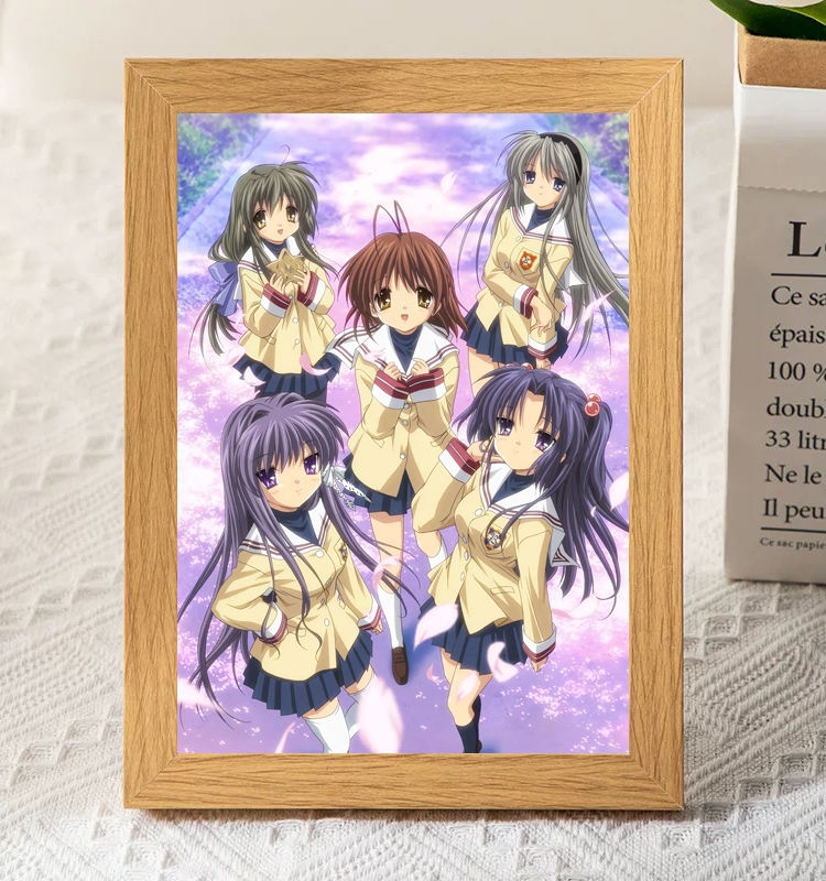 Clannad团子大家族木头木质相框朋也古河渚汐动漫周边宿舍桌面摆