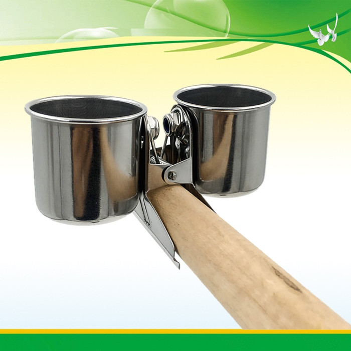 鹦鹉食杯不锈钢食碗鸟类饲料盒