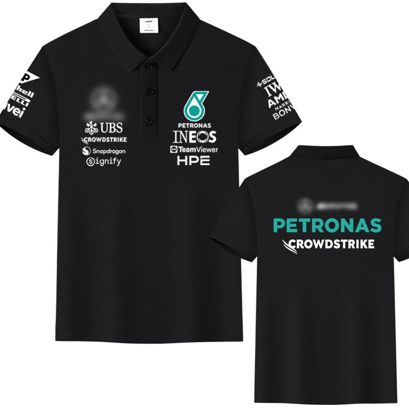 f1赛车服安东内利乔治拉塞尔梅奔车队赛车服冰丝棉POLO衫短袖t恤