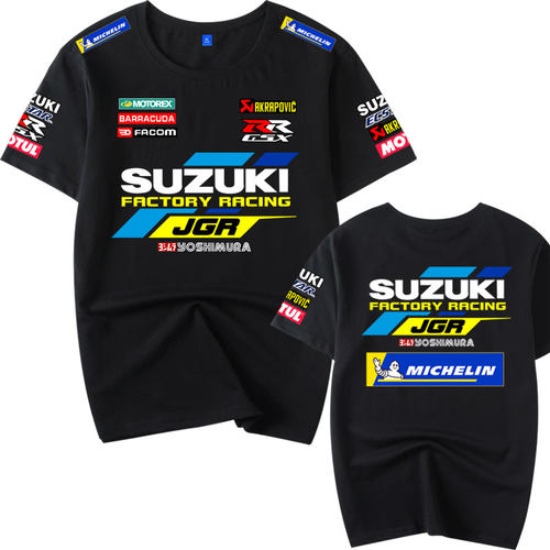 纯棉短袖t恤SUZUKI铃木机车服