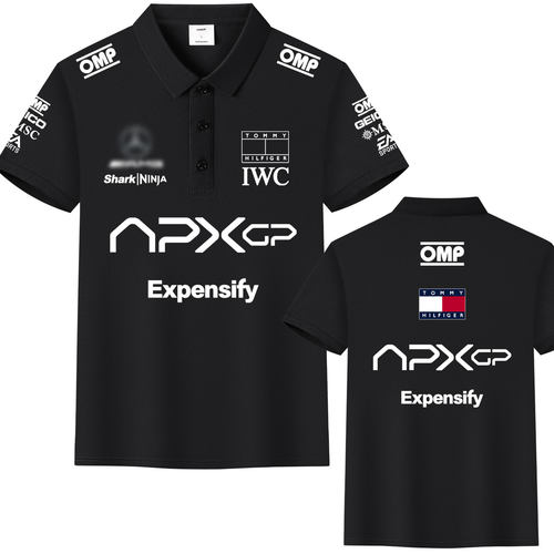 F1狂飙飞车电影赛车手APXGP同款冰丝棉POLO短袖T恤翻领上衣男宽松