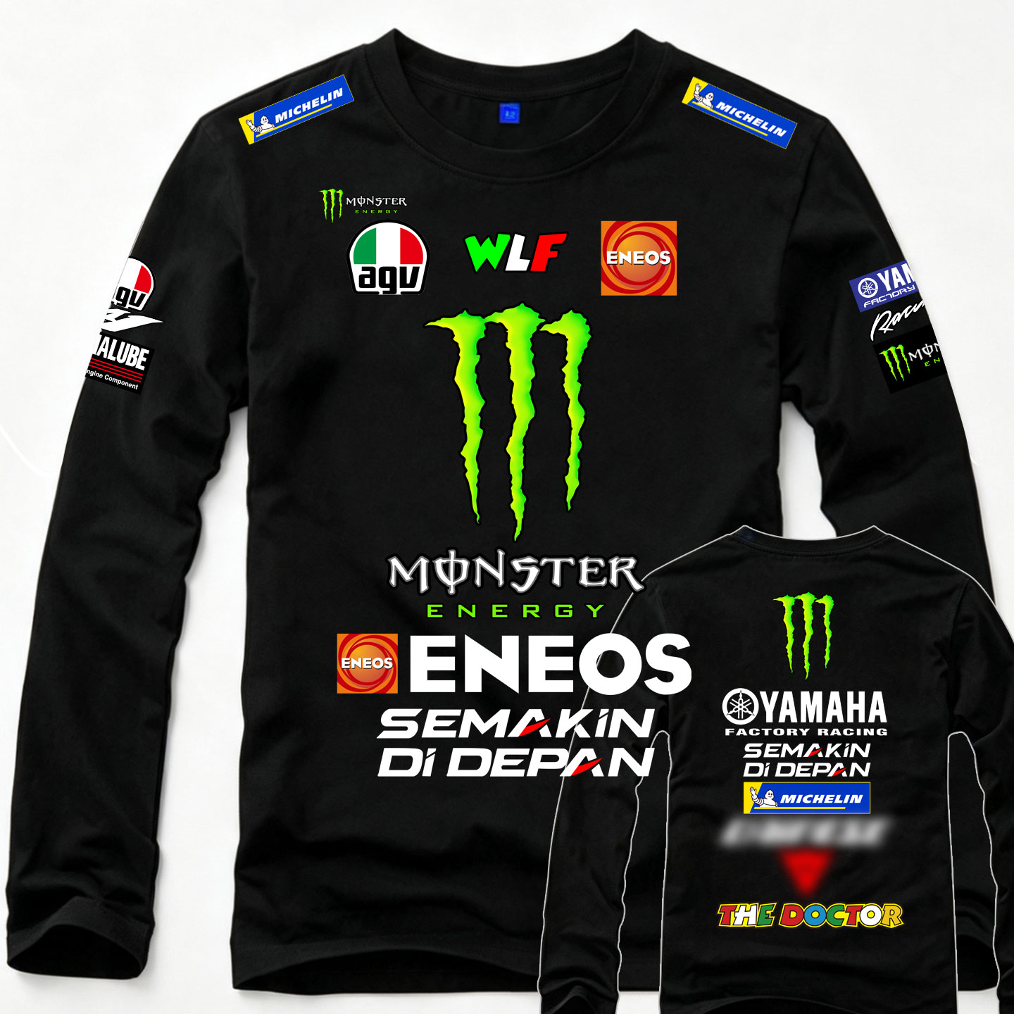 纯棉长袖t恤罗西MOTOGP厂雅马哈机车训练摩托赛车队服体恤衫定制