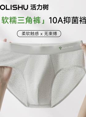 活力树男士三角内裤纯棉裆抗菌吸汗透气舒适男式短裤裤衩秋冬新款