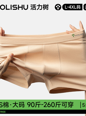 活力树男士内裤男抑菌裆纯棉四角裤新款短裤大码平角裤头男肥佬裤
