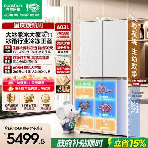 容声大冰象603冰箱行业冷冻王者