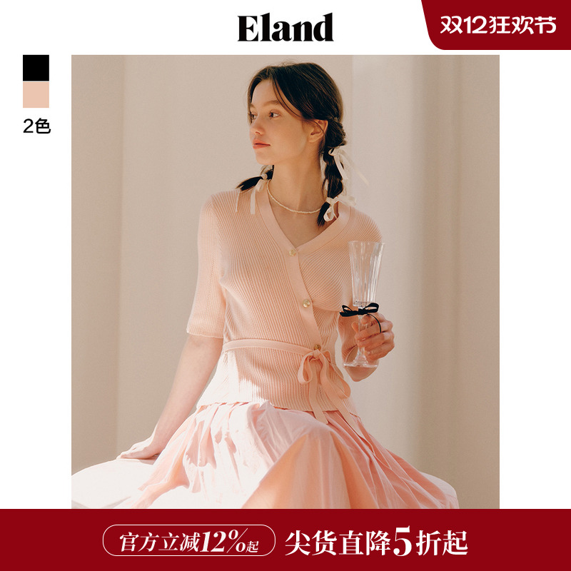 ELANDV领套头短袖针织衫毛衣