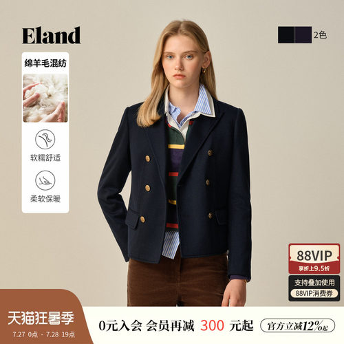 ELAND西装双排扣外套长袖