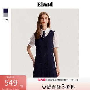 裙百裙学院Style雷系裙子女夏季 衬衫 Eland衣恋假两件连衣裙短袖