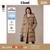 轻薄外套冬 浴袍式 匈牙利鸭绒&蓄热里布 Eland衣恋羽绒服女长款