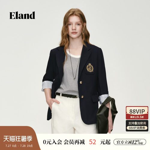 ELAND刺绣徽章长袖外套女