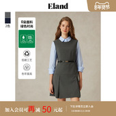 新款 背心腰带长裙2025春季 零染 Eland衣恋连衣裙女假两件衬衫