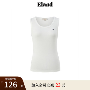 款 顯瘦羅紋棉T上衣夏季 Eland衣戀背心女簡約風棉感舒適修身
