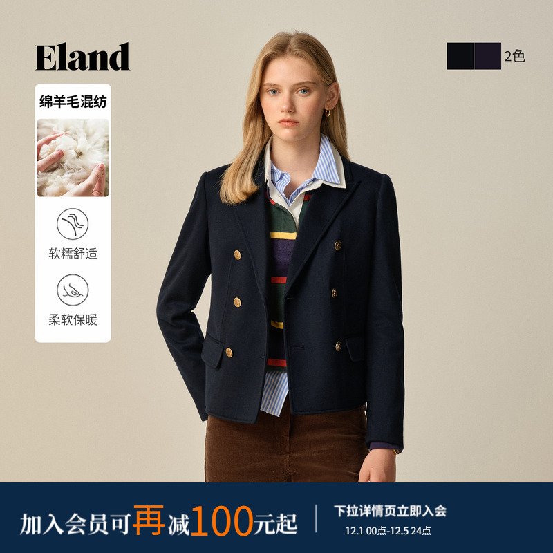 ELAND西装双排扣外套长袖
