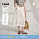 淡人 Eland衣恋半身裙女两侧斜插袋含亚麻裙子25夏新款 小伞裙