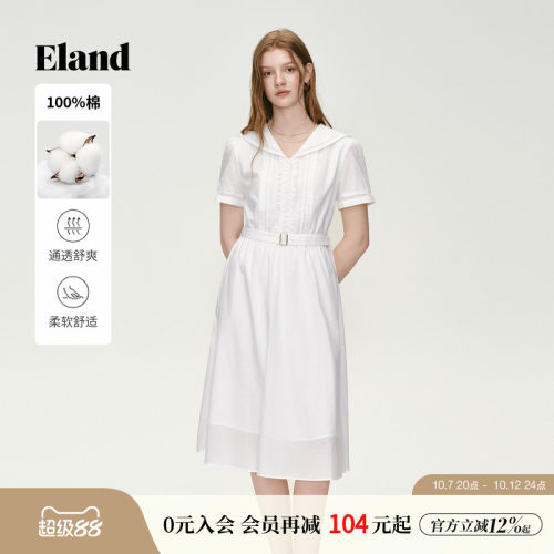 ELAND连衣裙女学院风短袖