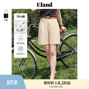 款 Eland衣恋五分裤 子夏季 女宽松高腰休闲裤 辣妹短裤