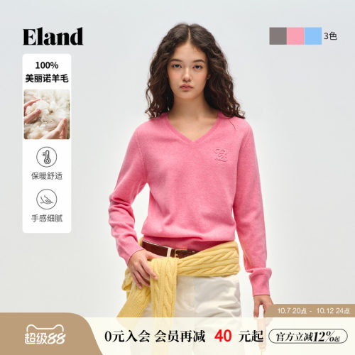 ELAND合身长袖套头针织衫