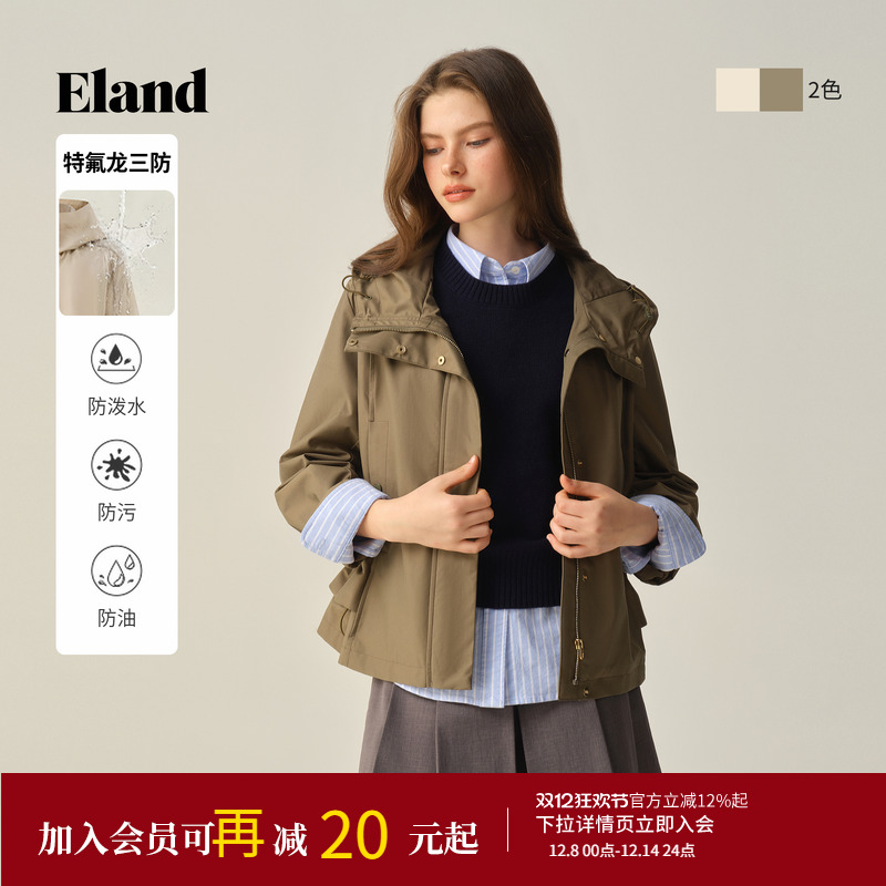 ELAND短外套长袖夹克连帽