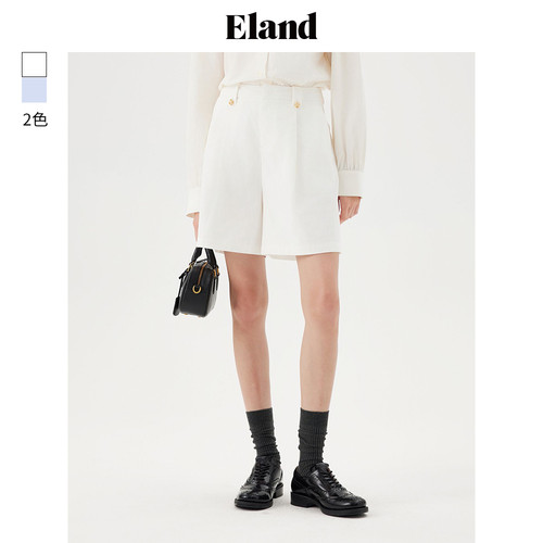 ELAND高腰微弹休闲裤子短裤