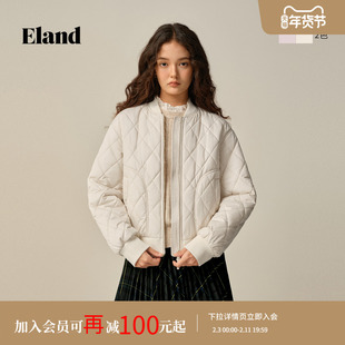 Eland衣恋棉服女时尚简约短款拉链外套2025冬季新款
