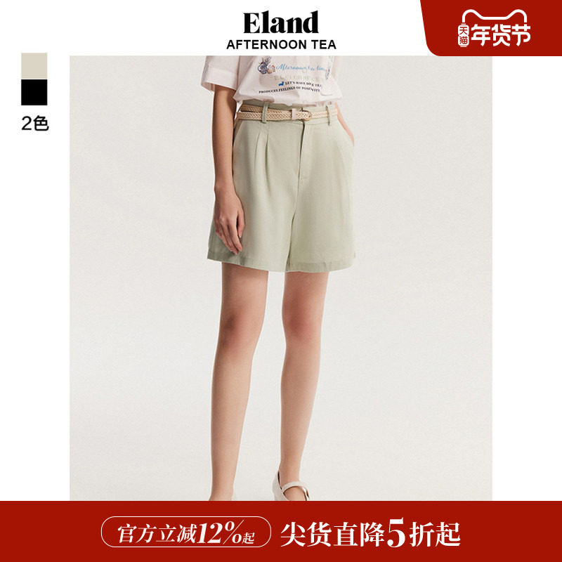 Eland衣恋西装短裤女纯色基础款高腰学院风休闲裤夏,女装/女士精品,休闲裤,淘宝优惠券,粉丝福利购,淘宝优惠卷
