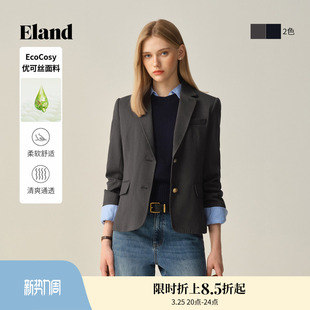 翻领通勤商务外套冬季 女长袖 Eland衣恋西装 新款 优可丝