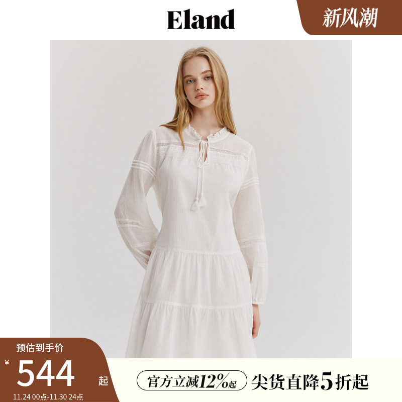 ELAND灯笼袖娃娃裙短裙