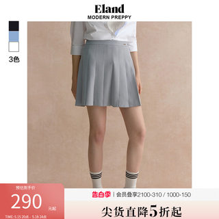 Eland衣恋半身裙百褶裙A字裙高腰超短裙学院风裙裤夏季