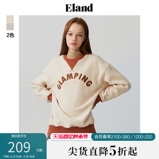 Eland衣恋卫衣女圆领套头短款 学院风字母卫衣春夏款 秋经典