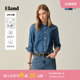 上衣2025冬季 女老钱风小翻领牛仔衫 Eland衣恋衬衫 新款 100%棉