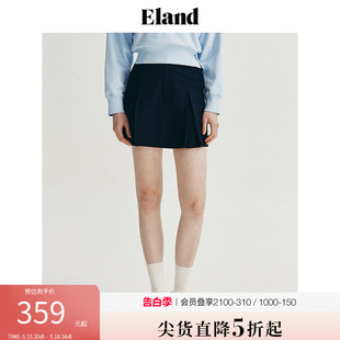 2024夏季 新款 女休闲小A字型休闲俏皮褶裥裙裤 Eland衣恋短裤