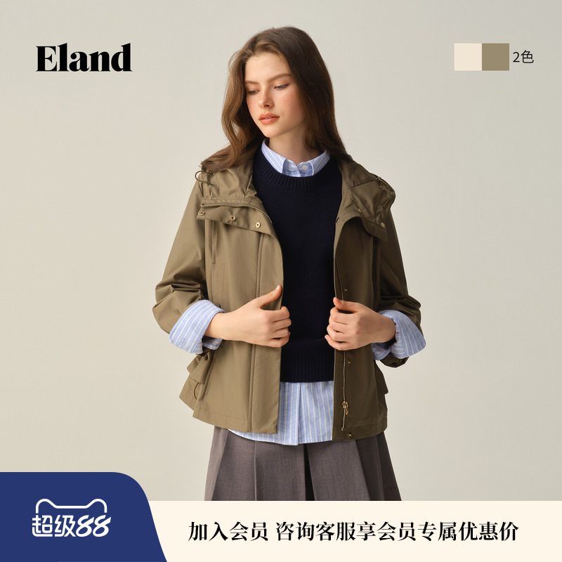ELAND短外套长袖夹克连帽