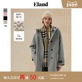 Eland衣恋毛呢外套女长期主义中长款 100%绵羊毛 羊毛大衣冬款