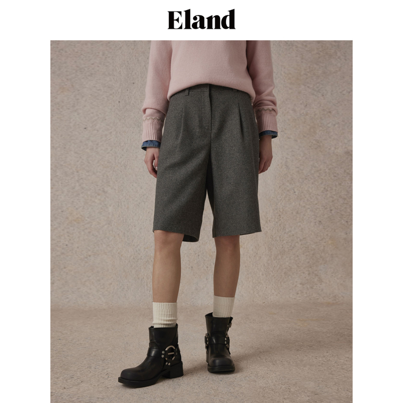 ELAND百搭简约休闲通勤短款短裤