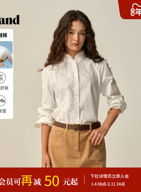 【长绒棉】Eland衣恋衬衫女长袖通勤上衣2025冬季新款