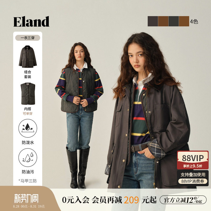 ELAND棉服长袖宽松外套图片