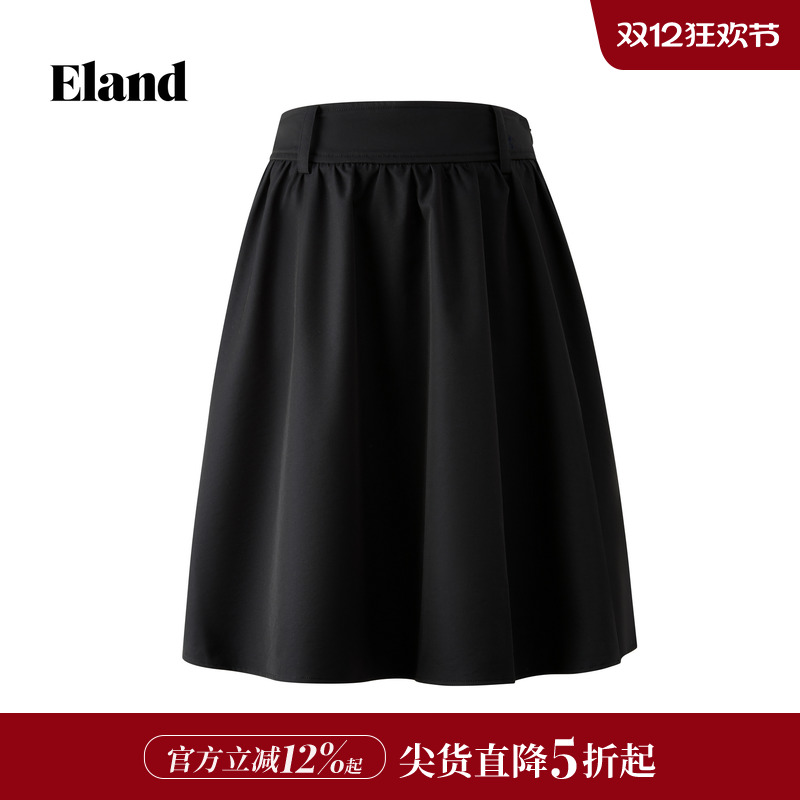 ELAND半身裙纯色A字收腰