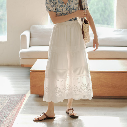 诺比昂A字裙长裙法式A半身裙