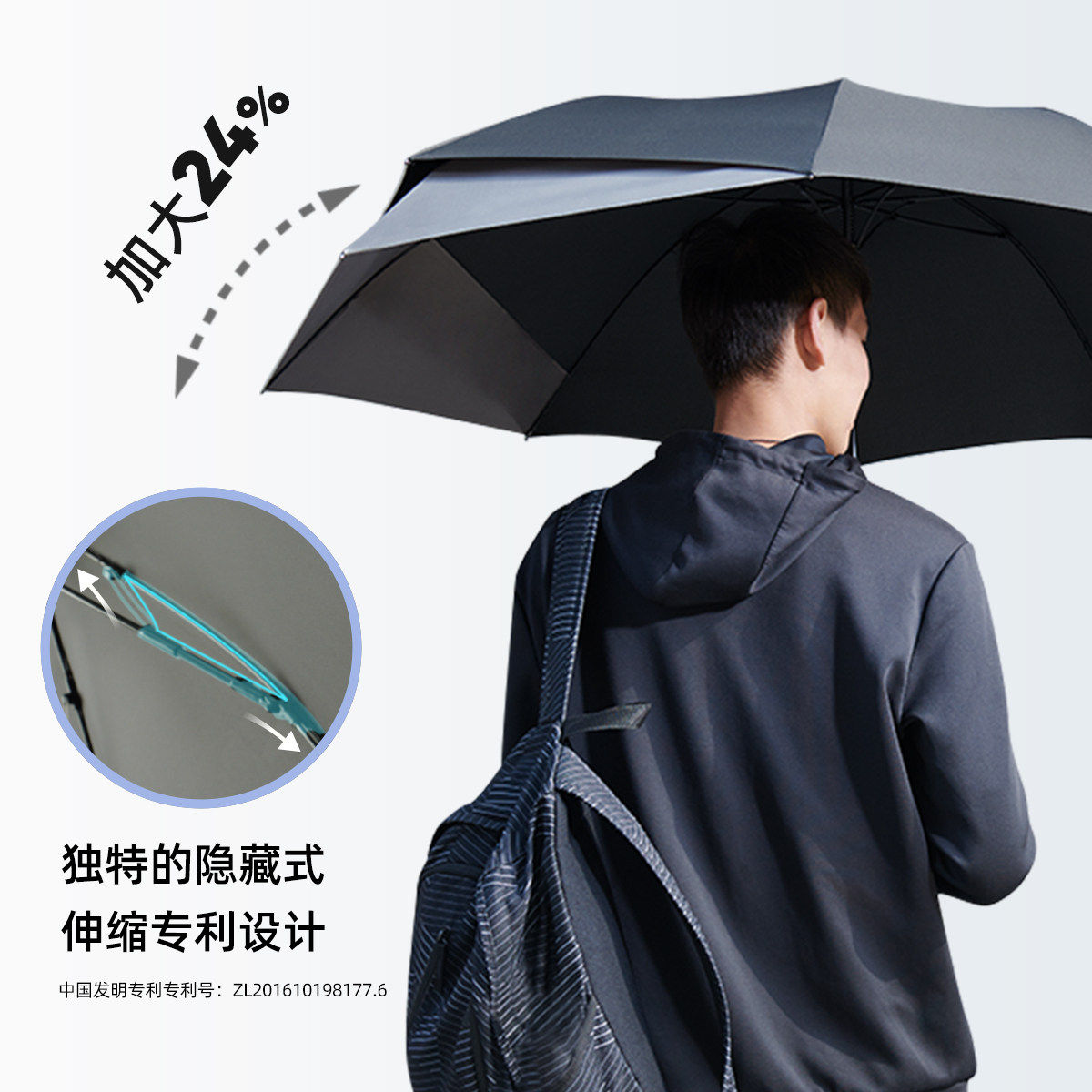 珍妮花商旅背包直骨伞男女加大加固伸缩伞面抗风防雨双人长柄雨伞