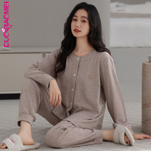 高级感睡衣女秋冬季德绒保暖加绒