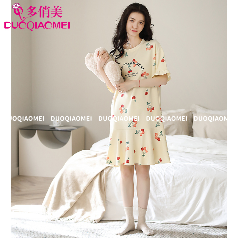 睡裙纯棉短袖可爱夏季