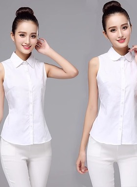 多功能假衣领白色无袖衬衫职业工装学生秋冬百搭正装衬衣领假领子