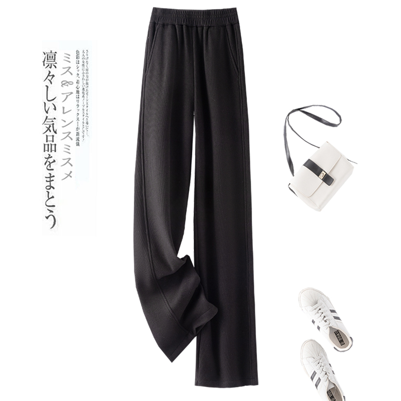 高腰宽松休闲长裤加厚挺阔