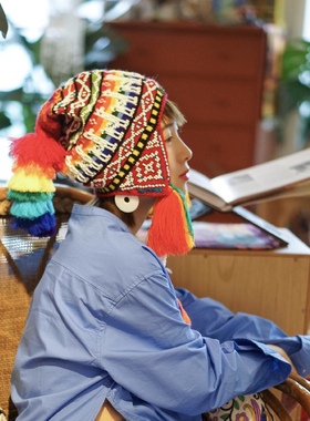 Peru Beaded Hat 秘鲁马丘比丘手工毛线串珠彩虹帽窦靖童同款