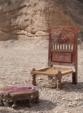 【印度PIDA椅合辑】 矮椅靠背进口波西米亚特色编织手工珍藏古董